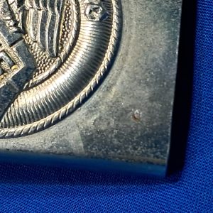 german-world-war-two-hitler-youth-belt-face-steel-construction-with-silvered-finish-not-painted-rzm-maker-code-4-30-berg-nolte-mint-in-wrapper-with-tag