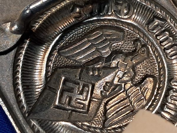 german-world-war-two-hitler-youth-belt-face-steel-construction-with-silvered-finish-not-painted-rzm-maker-code-4-30-berg-nolte-mint-in-wrapper-with-tag