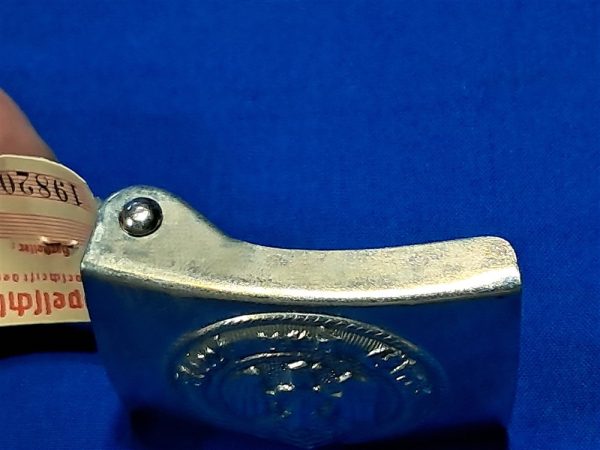 german-world-war-two-hitler-youth-belt-face-steel-construction-with-silvered-finish-not-painted-rzm-maker-code-4-30-berg-nolte-mint-in-wrapper-with-tag