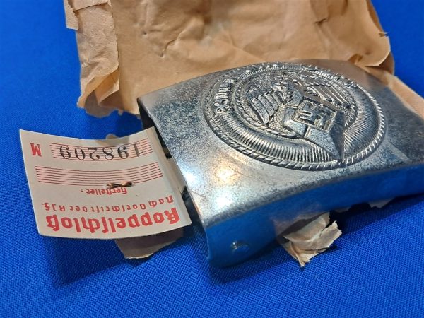german-world-war-two-hitler-youth-belt-face-steel-construction-with-silvered-finish-not-painted-rzm-maker-code-4-30-berg-nolte-mint-in-wrapper-with-tag