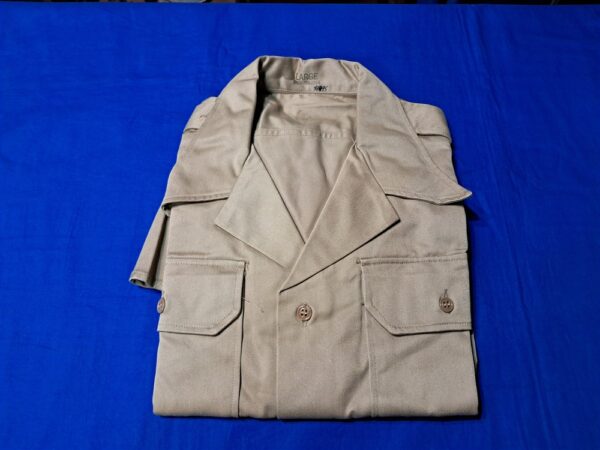 vietnam-war-tropical-short-sleeve-dress-tan-shirt-size-large-mint-unissued