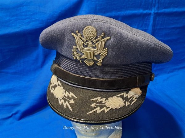 early-vietnam-era-air-force-officers-visor-cap-hat-with-bullion-lightning-clouds-large-size-high-quality