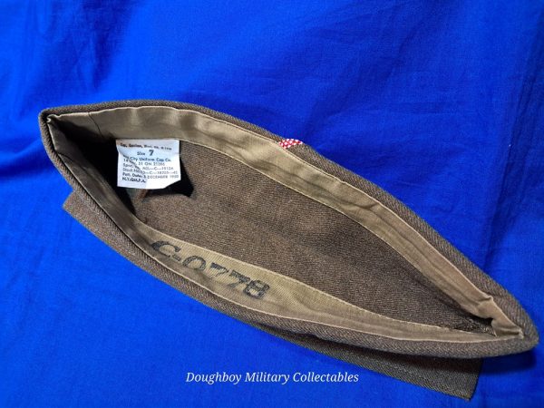 korean-war-1950-dated-cap-for-enlisted-engineer-dress-green-uniform-mint-condiiton