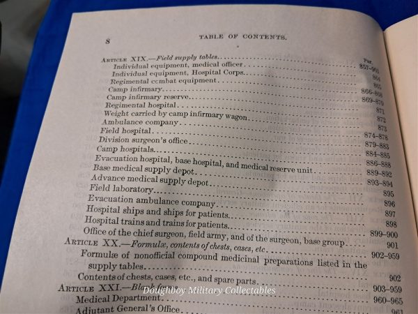 world-war-one-medical-manual-for-the-medic-department-1916-dated-400-pages-lists-kits-belts-and-chests