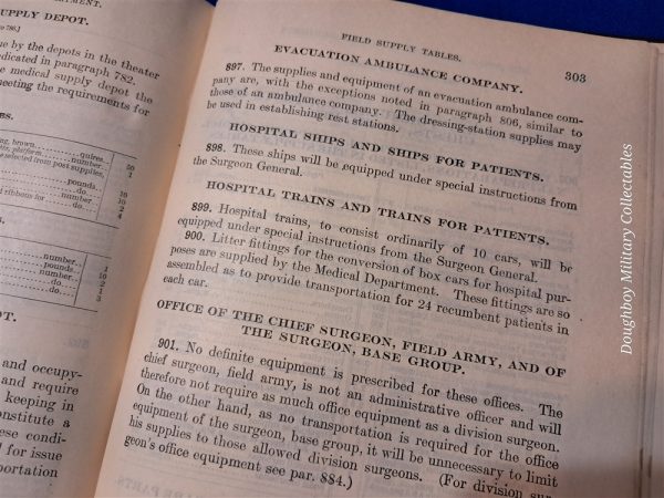 world-war-one-medical-manual-for-the-medic-department-1916-dated-400-pages-lists-kits-belts-and-chests