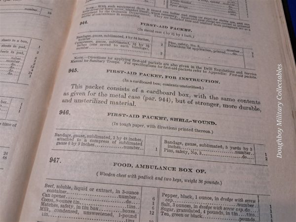world-war-one-medical-manual-for-the-medic-department-1916-dated-400-pages-lists-kits-belts-and-chests
