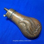 civil-war-era-or-earlier-small=pocket-pistol-powder-flask-copper-and-brass-excellent-no-damage-condition