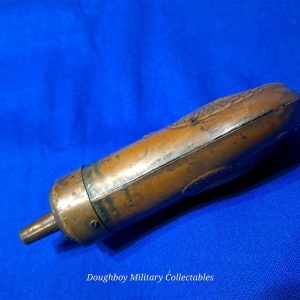 civil-war-era-or-earlier-small=pocket-pistol-powder-flask-copper-and-brass-excellent-no-damage-condition