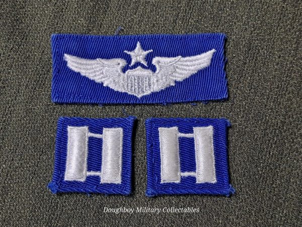 early-vietnam-color-pattern-blue-air-force-captain-rank-and-wings-for-combat-uniform-field-white-embroidered