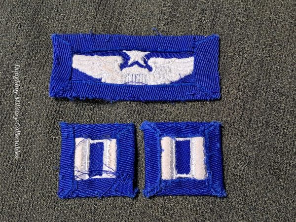 early-vietnam-color-pattern-blue-air-force-captain-rank-and-wings-for-combat-uniform-field-white-embroidered