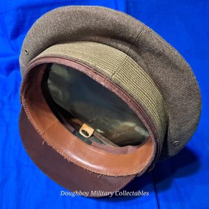 world-war-two-visor-hat-officers-model-with-eagle-and-braid-excellent-condition-green-olive-drab-wool