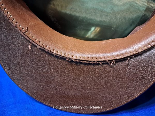 world-war-two-visor-hat-officers-model-with-eagle-and-braid-excellent-condition-green-olive-drab-wool