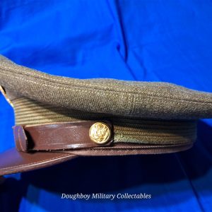 world-war-two-visor-hat-officers-model-with-eagle-and-braid-excellent-condition-green-olive-drab-wool
