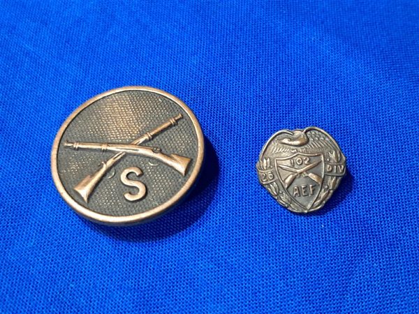 world-war-one-102-pin-for-civilian-clothing-damaged-screw-post-force-marked-bronze-26th-division-infantry