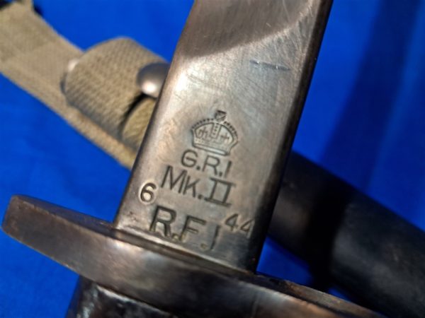 world-war-two-british-india-manufactured-type 2-mark-bayonet-short-with-original-frog-1944-dated