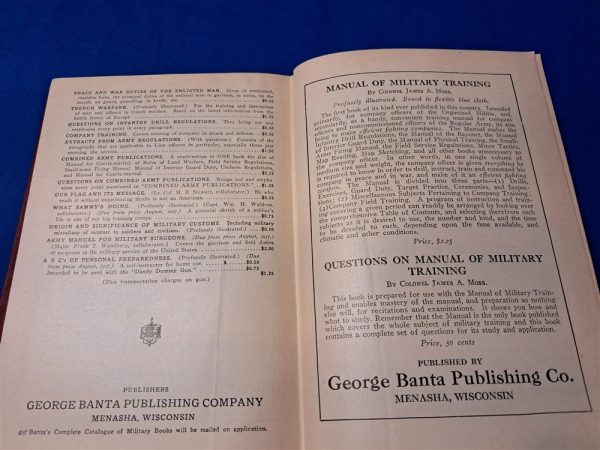 world-war-one-manual-for-officers-written-by-moss-over-6oo-pages-hard-cover