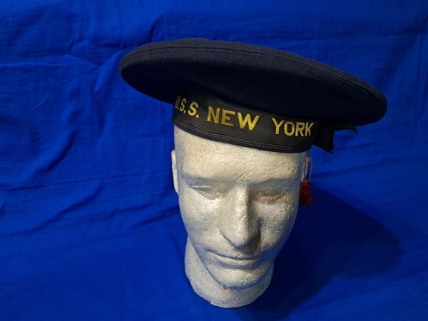 world-war-one-naval-navy-enlisted-new-york-battleship-original-tally-hat-excellent-condition