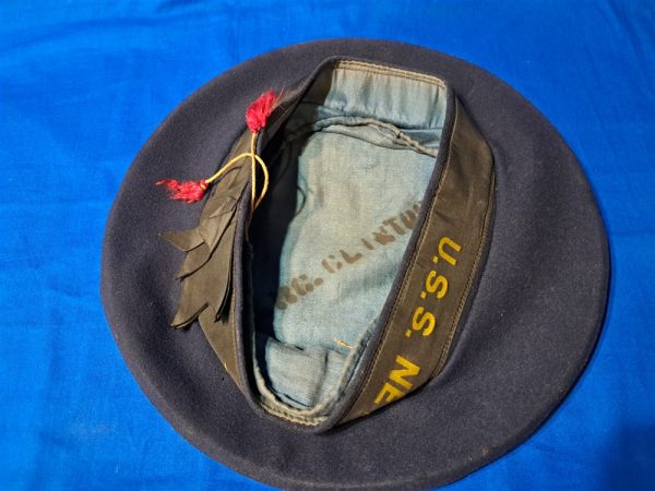 world-war-one-naval-navy-enlisted-new-york-battleship-original-tally-hat-excellent-condition