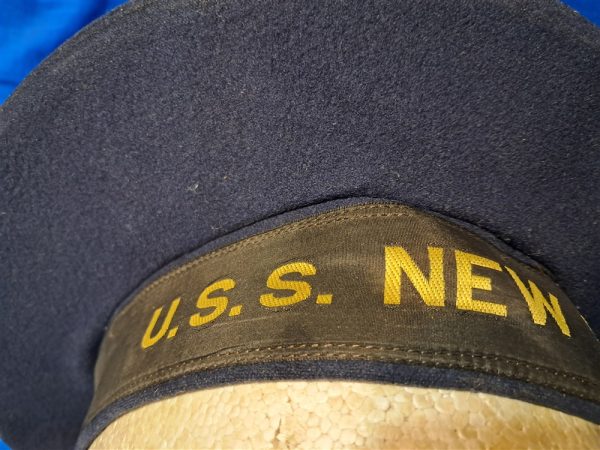 world-war-one-naval-navy-enlisted-new-york-battleship-original-tally-hat-excellent-condition