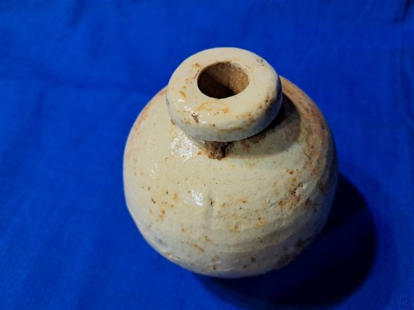 japan-type-4-hand-grenade-world-war-two-ceramic-pottery-white-inert-okinawa-dug
