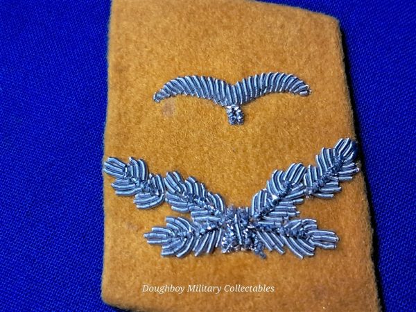world-war-two-german-luftwaffe-lieutenant-collar-insignia-flight-yellow-color-bullion-silver-wire