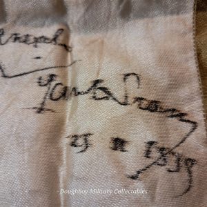 world-war-one-france-commune-chaon-village-veterans-pennant-with-generals-signature-on-back-embroidered-adrian-helmet-bullion-trim-flag