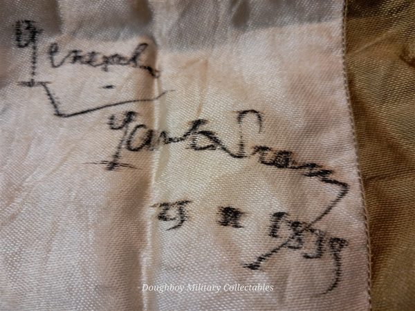 world-war-one-france-commune-chaon-village-veterans-pennant-with-generals-signature-on-back-embroidered-adrian-helmet-bullion-trim-flag