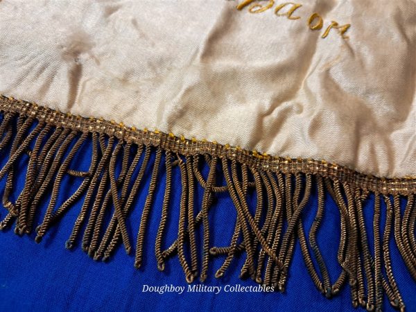 world-war-one-france-commune-chaon-village-veterans-pennant-with-generals-signature-on-back-embroidered-adrian-helmet-bullion-trim-flag