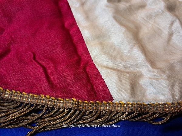 world-war-one-france-commune-chaon-village-veterans-pennant-with-generals-signature-on-back-embroidered-adrian-helmet-bullion-trim-flag