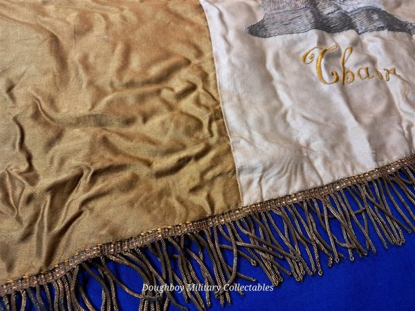 world-war-one-france-commune-chaon-village-veterans-pennant-with-generals-signature-on-back-embroidered-adrian-helmet-bullion-trim-flag