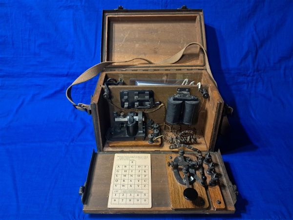 induction-telegraph-army world-war-one-field-telegraph-induction-1918-dated-excellent-condition-with-carry-strap-scarce-signal-corps-equipment