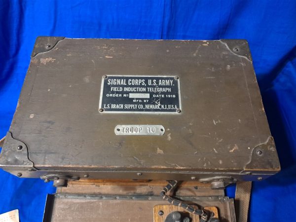 world-war-one-field-telegraph-induction-1918-dated-excellent-condition-with-carry-strap-scarce-signal-corps-equipment