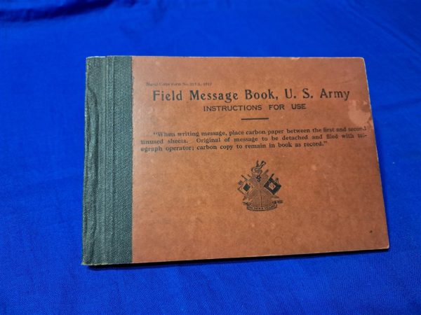 world-war-one-message-booklet-field-use-hard-cover-for-phones-and-telegraph-with-graph-paper-sketch-on-back-1917-dated-17