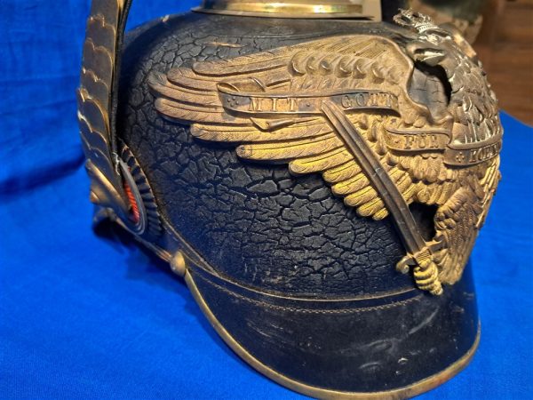 world-war-one-german-prussian-spiked-helmet-pickelhaube-model-1895-early-line-officer-with-chin-scales-some-damage-large-sized