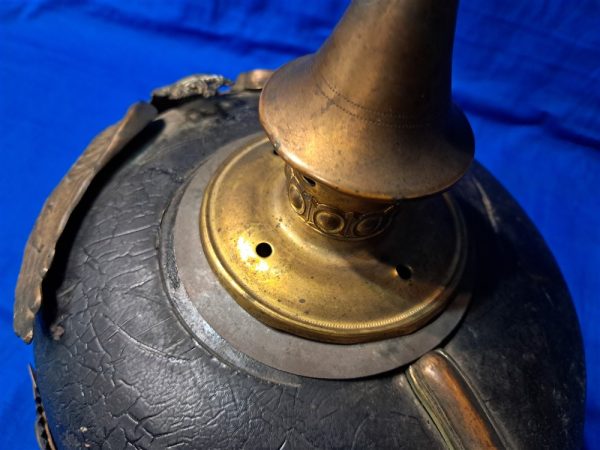 world-war-one-german-prussian-spiked-helmet-pickelhaube-model-1895-early-line-officer-with-chin-scales-some-damage-large-sized
