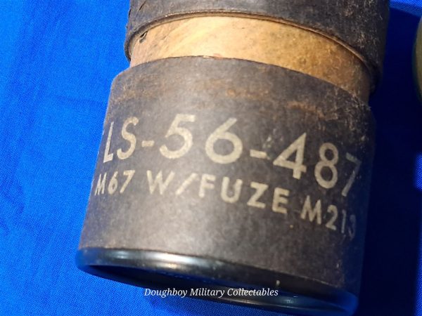 vietnam-war-era-1972-dated-67-type-hand-grenade-inert-totally-m213-fuze-no-markings-fag-body-repainted-years-ago-scarce