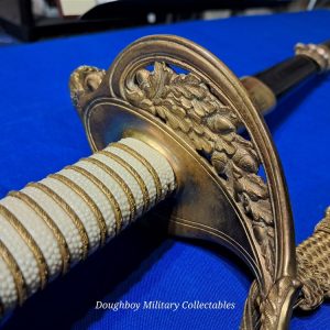 world-war-two-naval-officers-sword-saber-named-pre-war-pattern-hilborne-hamburg-viking-brand-with-original-carrier