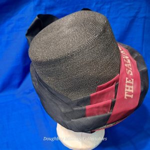 world-war-one-salvation-army-womans-girl-doughnut-lassie-dress-bonnet-with-ribbon-and-silk-stripe-made-of-mohair-excellent-condition