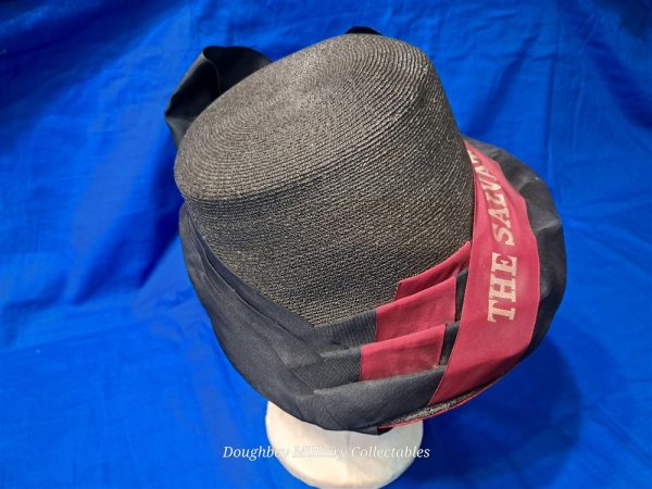 world-war-one-salvation-army-womans-girl-doughnut-lassie-dress-bonnet-with-ribbon-and-silk-stripe-made-of-mohair-excellent-condition