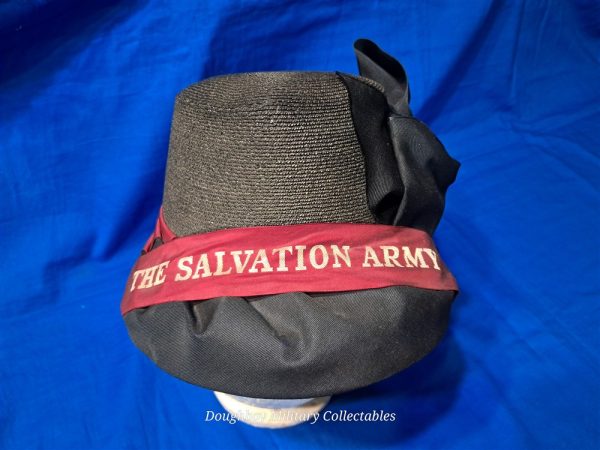 world-war-one-salvation-army-womans-girl-doughnut-lassie-dress-bonnet-with-ribbon-and-silk-stripe-made-of-mohair-excellent-condition