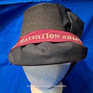 world-war-one-salvation-army-womans-girl-doughnut-lassie-dress-bonnet-with-ribbon-and-silk-stripe-made-of-mohair-excellent-condition