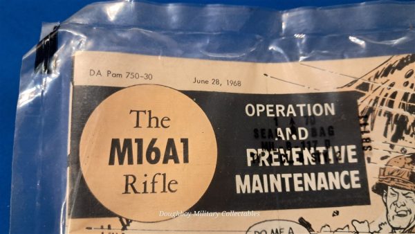 vietnam-war-m-16-rifle-maintenance-and cleaning-instruction-manual-1969-dated-in-the-original-wrapper