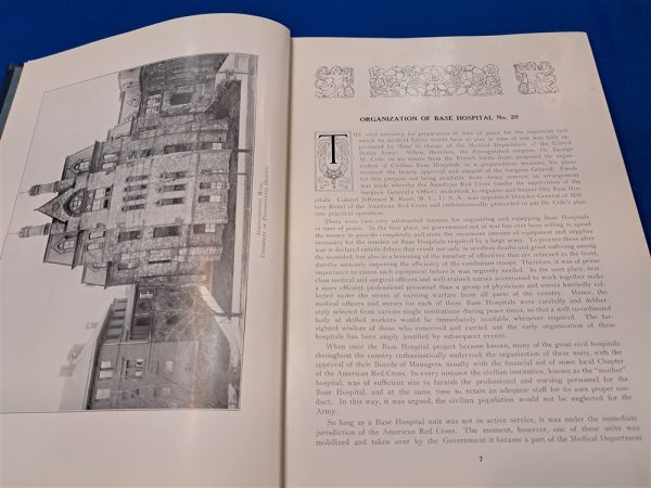 world-war-one-unit-history-of-base-hospital-number-twenty-in-the-american-expeditionary-forces-printed-1920-hard-cover