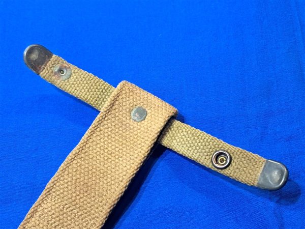 origianal-world-war-two-scabbard-for-fighting-knife-number-on-body-early-light-khacki-color-early webbing weave