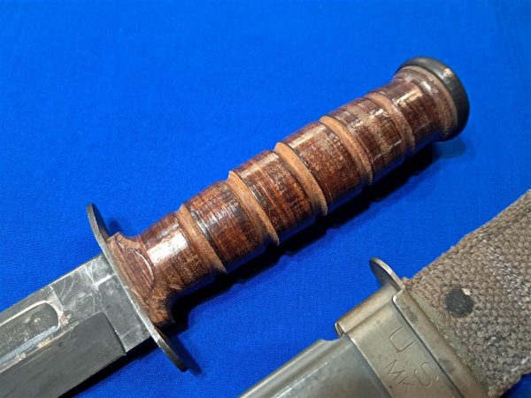 original-world-war-two-mark-2-naval-fighting-knife-by-camillus-unissued-condition-leather-handle-with-sheath-fiber-construction