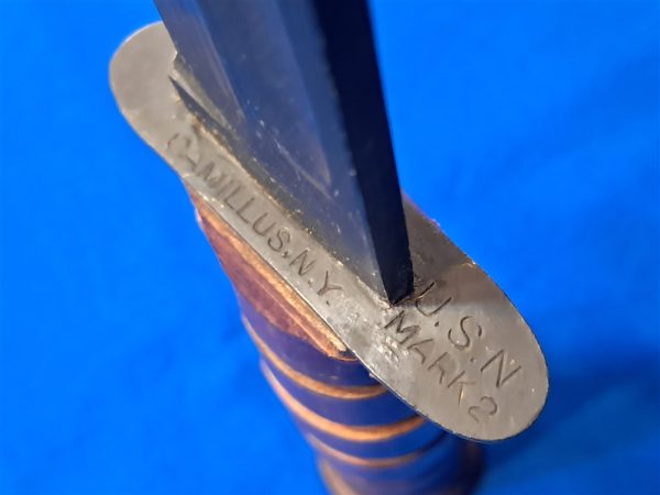 original-world-war-two-mark-2-naval-fighting-knife-by-camillus-unissued-condition-leather-handle-with-sheath-fiber-construction