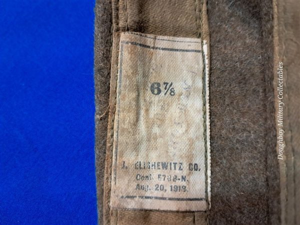 world-war-one-field-service-cap-wool-size-6-and-7-8-with-original-tag-dated-1918