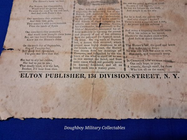 united-states-sloop-hornet-sunk-loss-of-all-life-1929-printed-paper-bradside-original